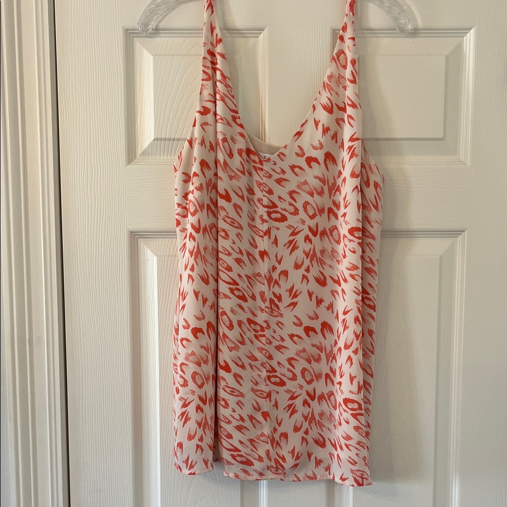 CAbi coral and White Patterned Blouse size L. Worn once